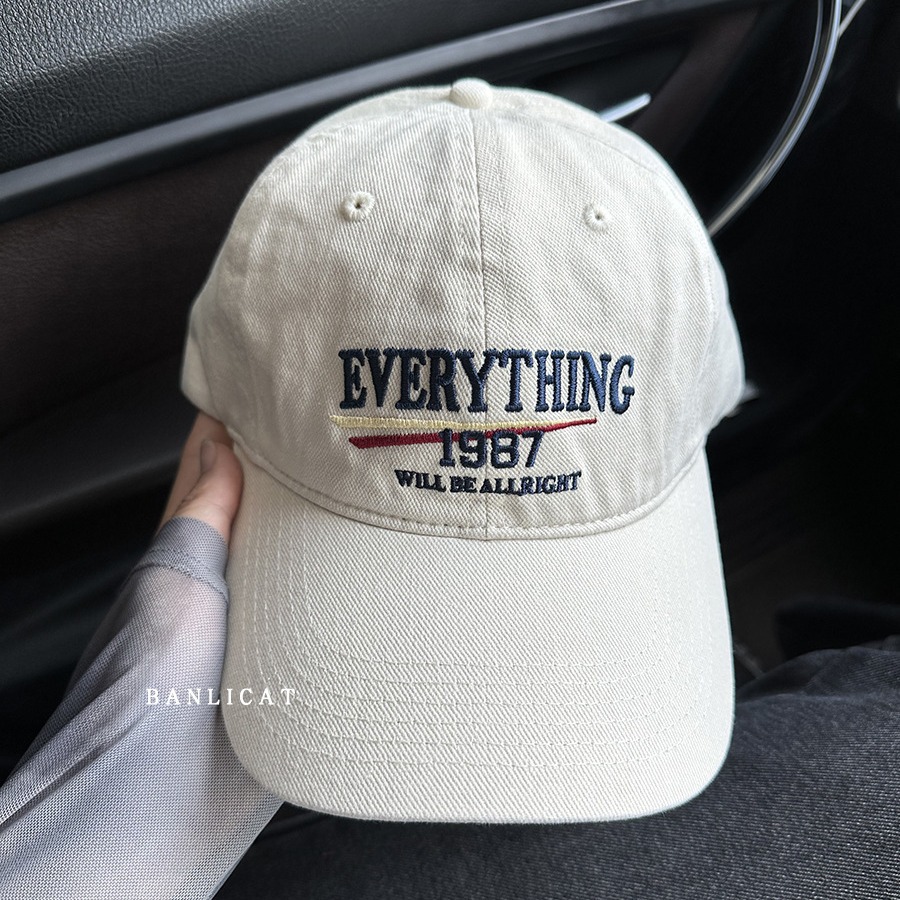 2023 New American Retro Washed Cotton Embroidered Alphabet Baseball Hat for Men and Women, Wide brimmed Face Showing Small Duck Tongue Hat