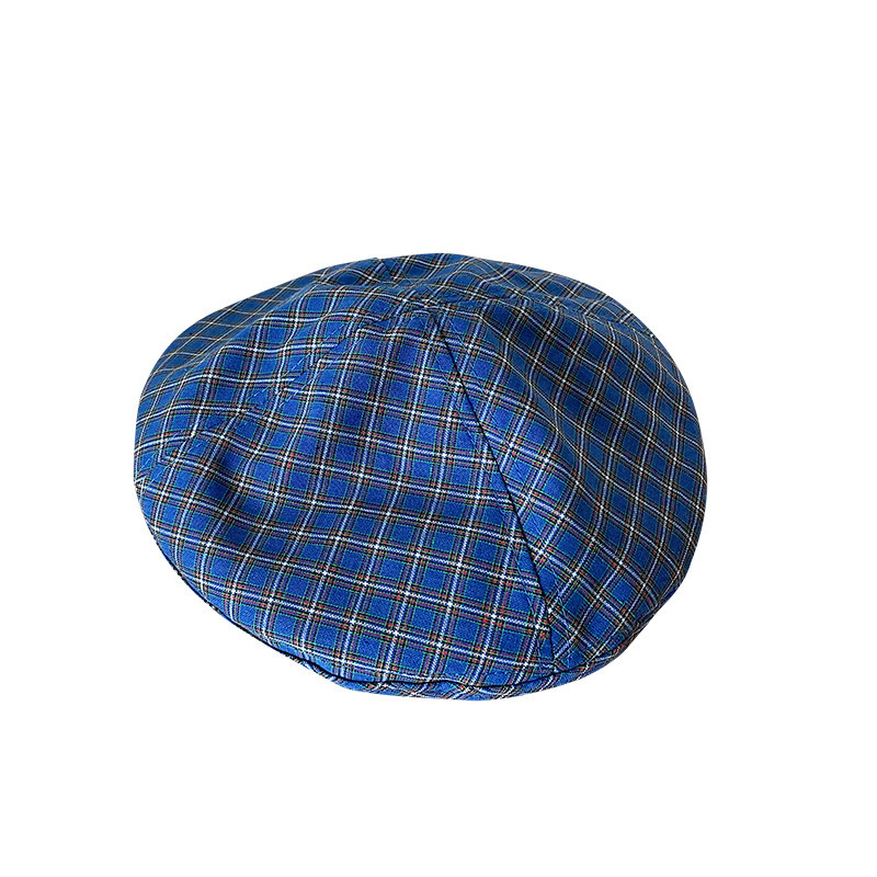 Hat Women's Japanese Retro Checkered Beret Summer Thin Breathable Painter's Hat Versatile Soft Girl Cute Octagonal Hat Hat Women's Japanese Retro Checkered Beret Summer Thin Breathable Painter's Hat Versatile Soft Girl Cute Octagonal Hat