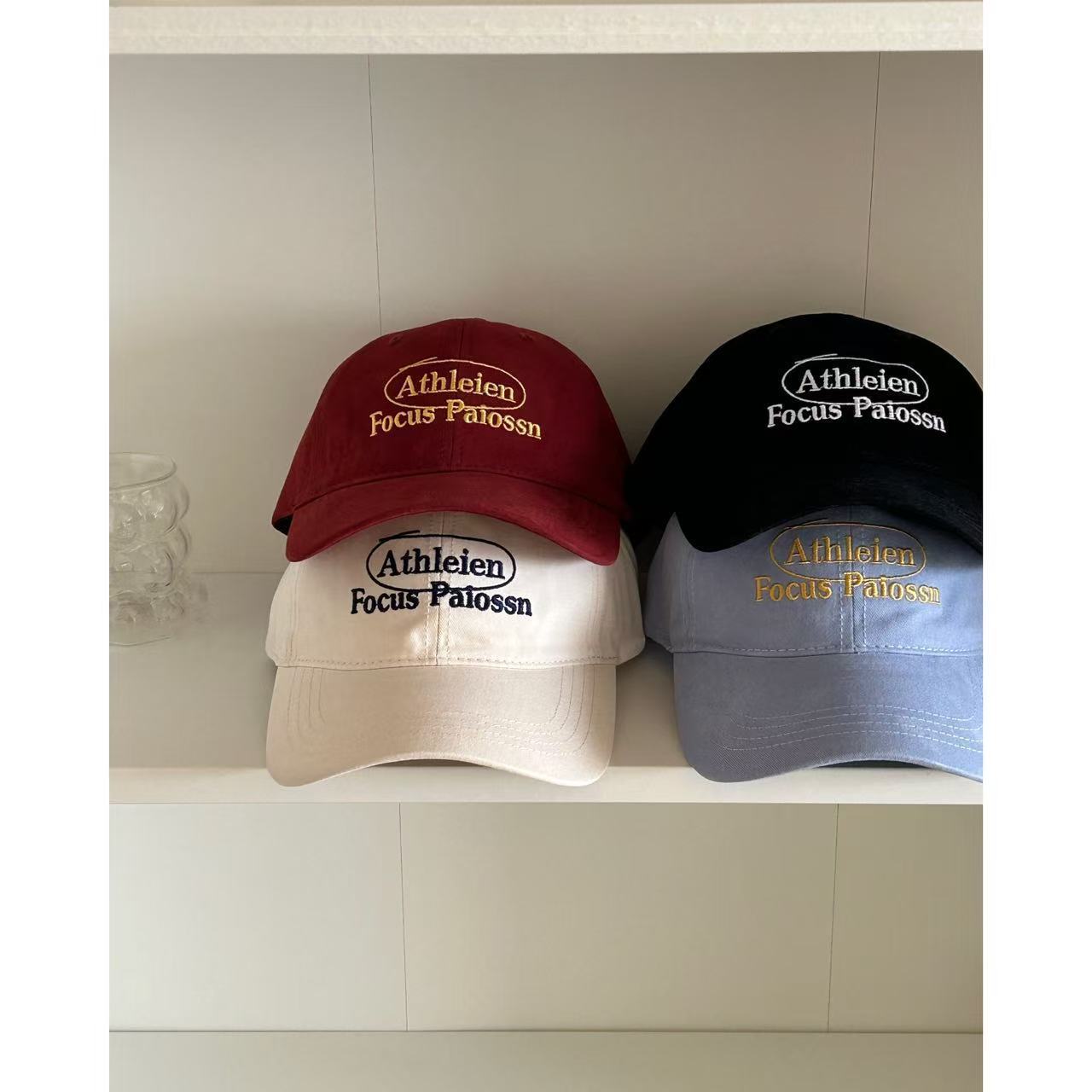 New 2025 early spring Korean version soft top letter embroidered baseball cap for women, trendy retro street sun protection duckbill cap for men and women