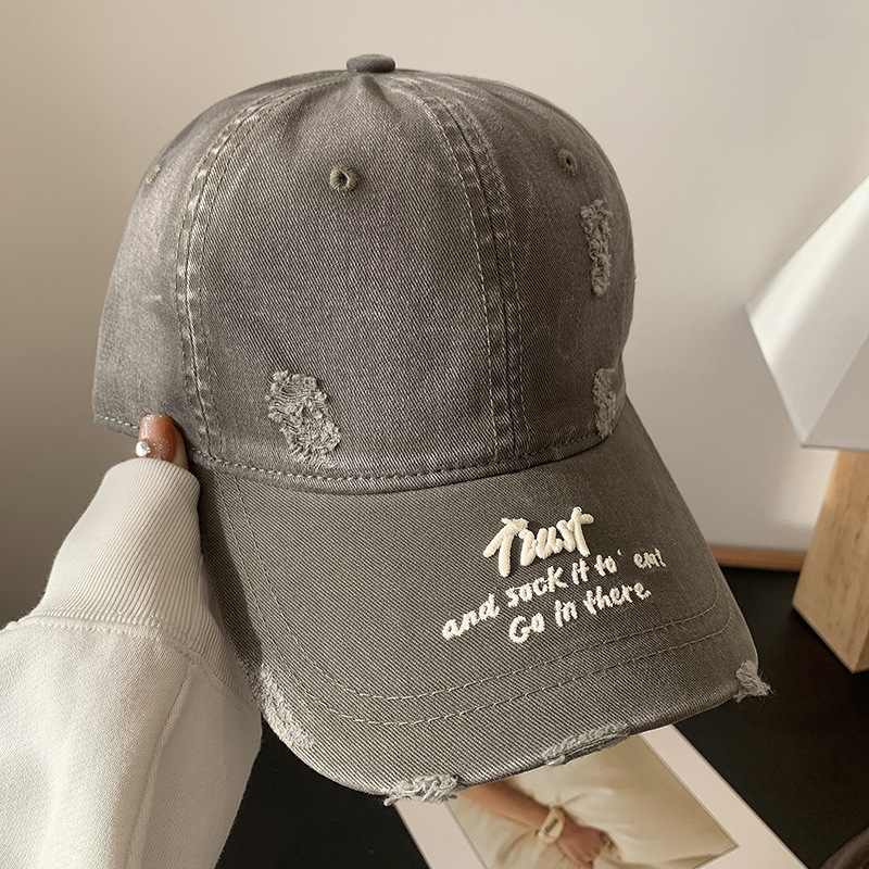 Retro washed letter baseball cap for women, trendy hip-hop, versatile, soft top curved brim baseball cap, spring/summer new style hat Retro washed letter baseball cap for women, trendy hip-hop, versatile, soft top curved brim baseball cap, spring/summer new style hat