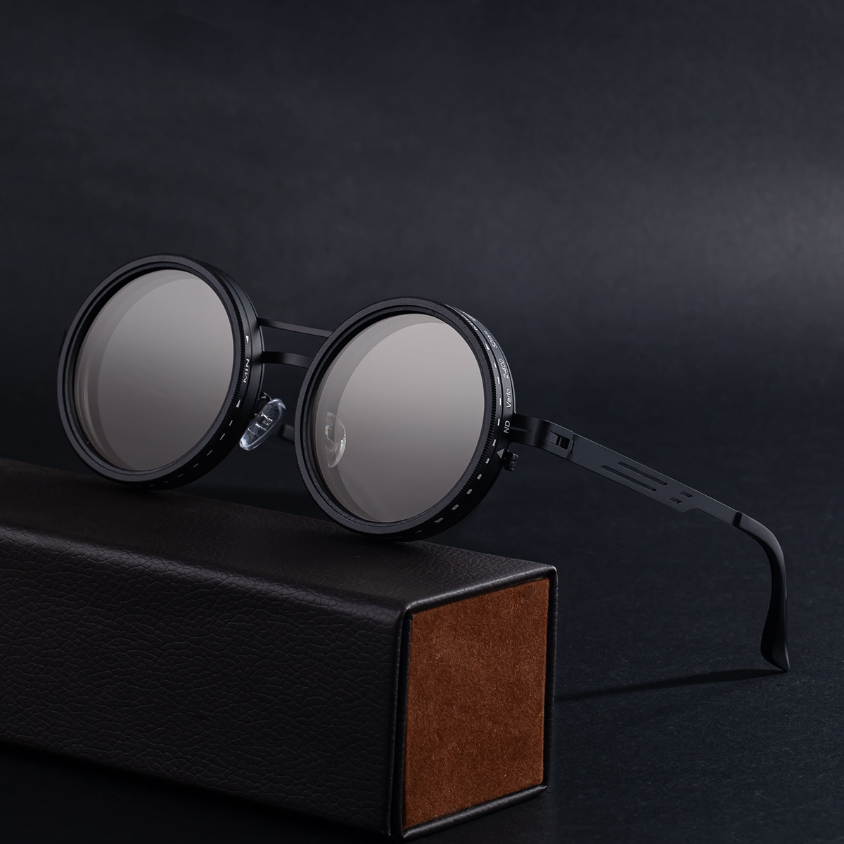 ND9 adjustable dimming sunglasses, high-definition polarized fishing sun protection sunglasses, manual dimming rotating lens glasses