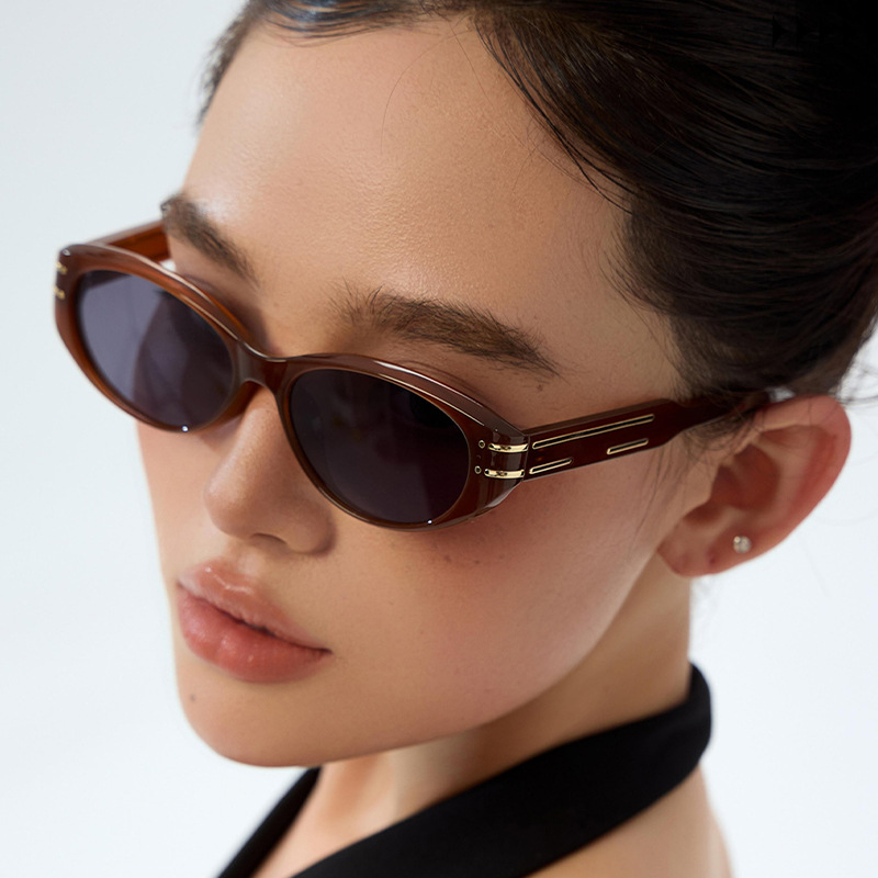 2025 New Korean style Elliptical Polarized Sunglasses for Women's Personalized Street Photography GM Same Style Sunscreen Sunglasses for Women Cross border Wholesale