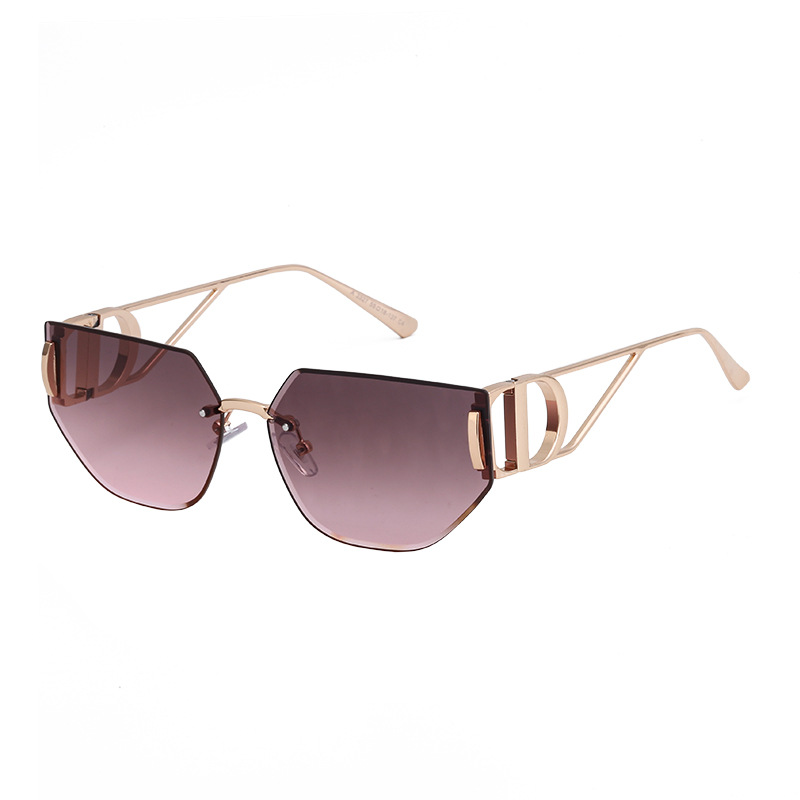 Glasses, sunglasses, European and American metal hollow out mirror legs, frameless sunglasses, women's high-end sense, big brand cross-border sunglasses Glasses, sunglasses, European and American metal hollow out mirror legs, frameless sunglasses, women's high-end sense, big brand cross-border sunglasses