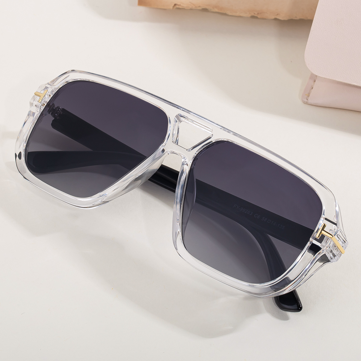 Box shaped double beam sunglasses, big brand 2025 unisex high-end sunglasses, driving specific sunscreen glasses, cross-border Box shaped double beam sunglasses, big brand 2025 unisex high-end sunglasses, driving specific sunscreen glasses, cross-border