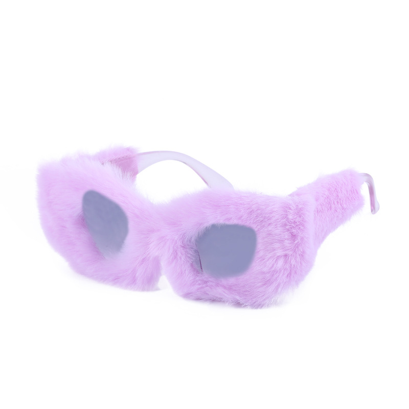 Ruffian children same style plush winter sunglasses for women fashion cat eye sunglasses for women Europe and America cross-border Tiktok sunglasses Ruffian children same style plush winter sunglasses for women fashion cat eye sunglasses for women Europe and America cross-border Tiktok sunglasses