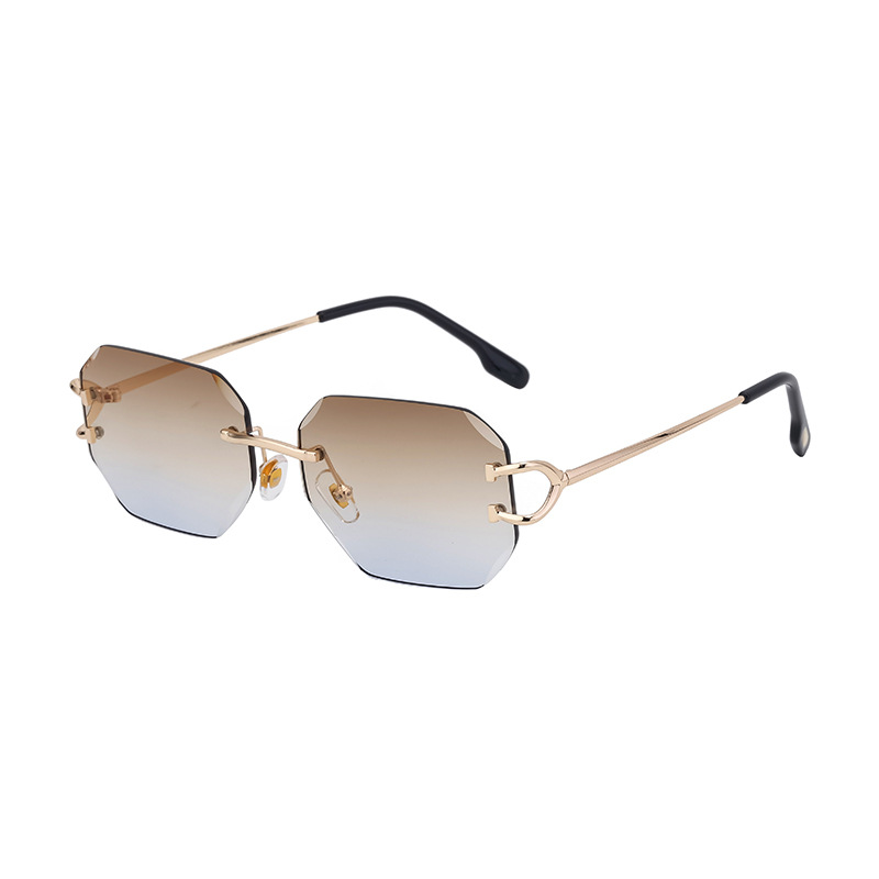European and American retro frameless sunglasses, men's diamond trimmed sunglasses, men's driving exclusive cross-border wholesale sunglasses European and American retro frameless sunglasses, men's diamond trimmed sunglasses, men's driving exclusive cross-border wholesale sunglasses