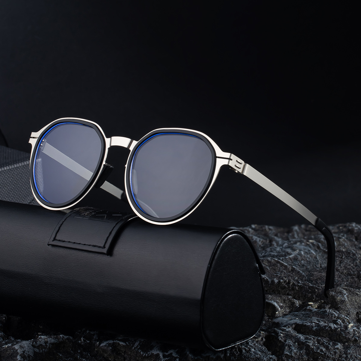 Polarized Driving Sunglasses 2025 Round Sunglasses for Men, High End, Flexible Legs, Retro Glasses