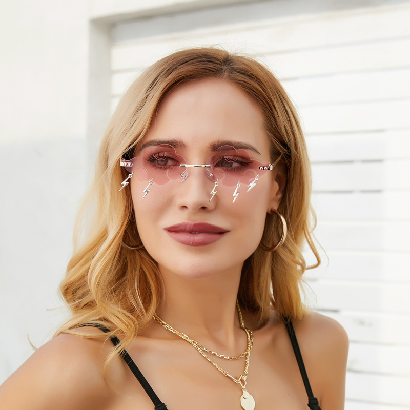 New Personalized Sunglasses Women's Pendant Lightning Cloud Sunglasses Women's Trendy Party Funny Ball European and American Sunglasses