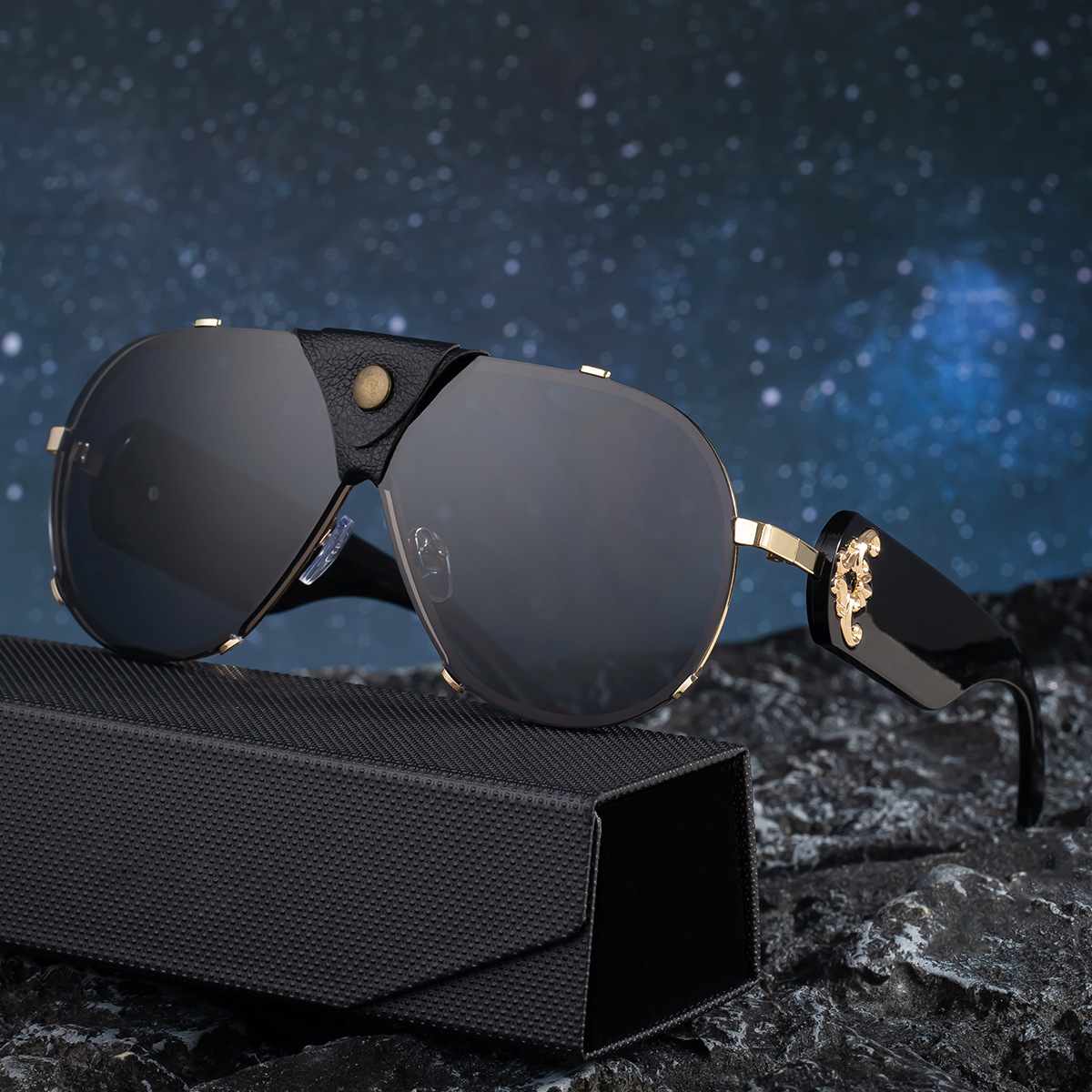 2025 New Toad Glasses Men's European and American Retro Sunglasses Pilot Sunglasses Men's Cross border Sunscreen Driving Glasses