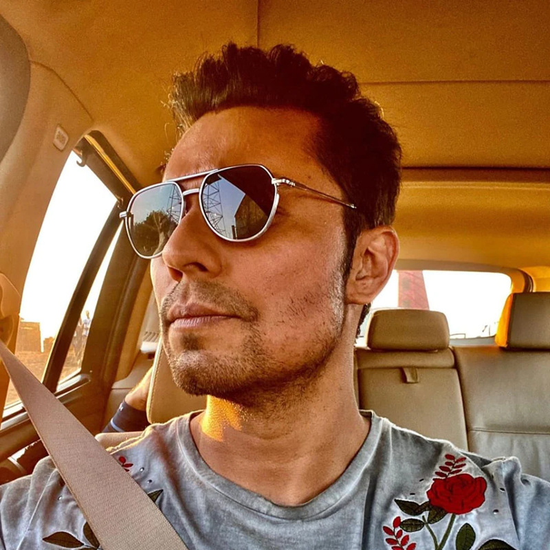 New retro oval frame glasses, metal double beam pilot sunglasses, men's high-end driving sun protection sunglasses