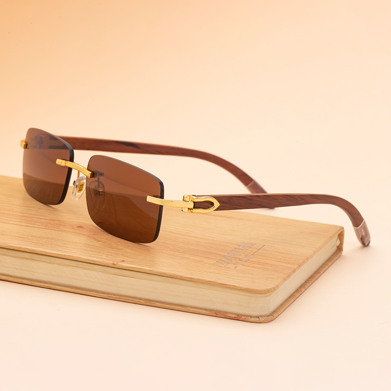 Fashion Sunglasses Men's Frameless Wooden Leg slingshot Sunglasses Men's Trendy Wooden Optical Frame Sunglasses Fashion Sunglasses Men's Frameless Wooden Leg slingshot Sunglasses Men's Trendy Wooden Optical Frame Sunglasses