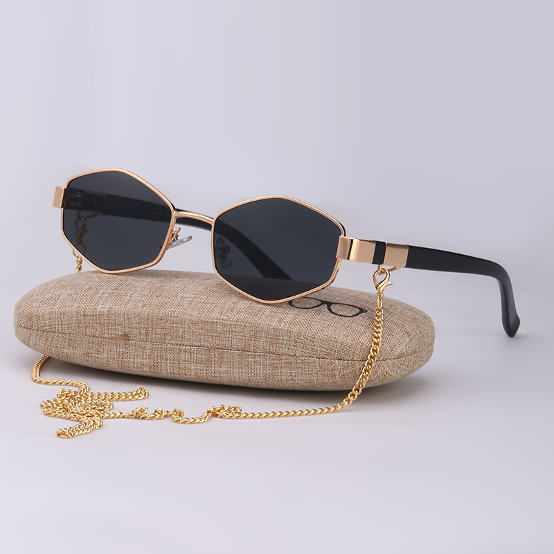New Women's Sunglasses Fashion Chain Personalized Round Frame Korean Sunglasses Cross border Wholesale Sunglasses New Women's Sunglasses Fashion Chain Personalized Round Frame Korean Sunglasses Cross border Wholesale Sunglasses