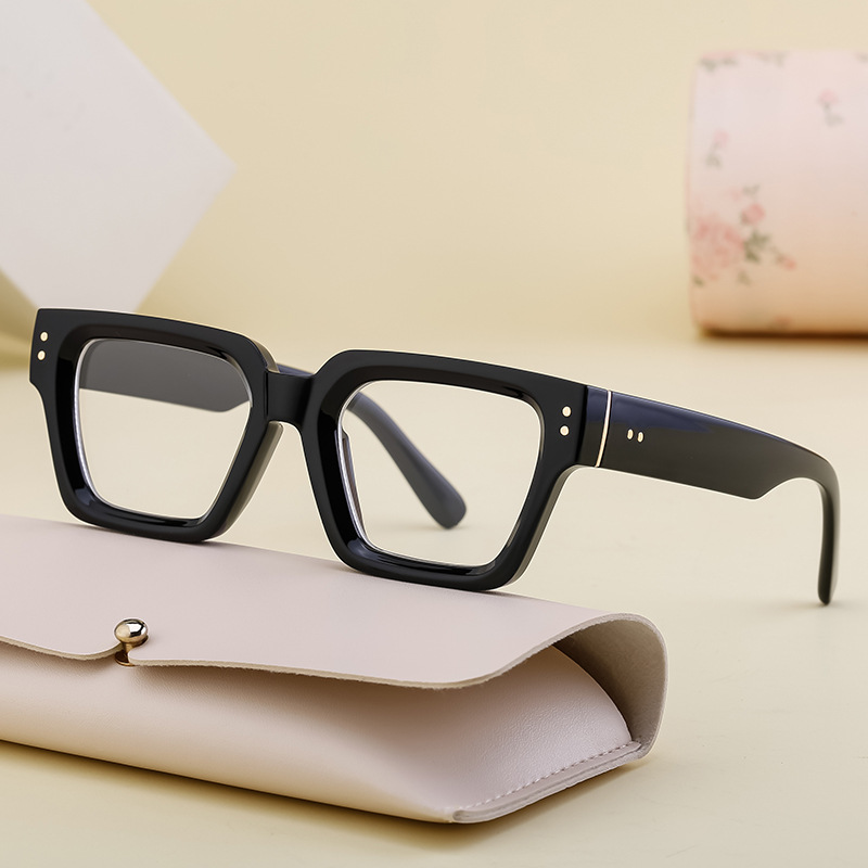 2025 New European and American Fashion Box Glasses for Women with Myopia, Flat Light Glasses for Men, Optical Frame Cross border Wholesale