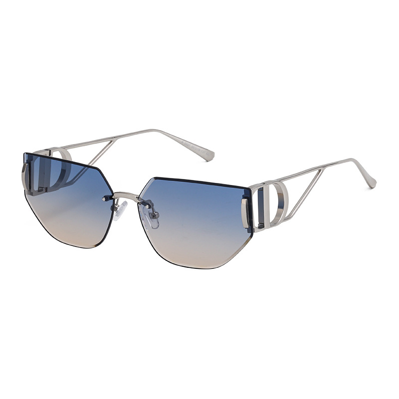 Glasses, sunglasses, European and American metal hollow out mirror legs, frameless sunglasses, women's high-end sense, big brand cross-border sunglasses Glasses, sunglasses, European and American metal hollow out mirror legs, frameless sunglasses, women's high-end sense, big brand cross-border sunglasses