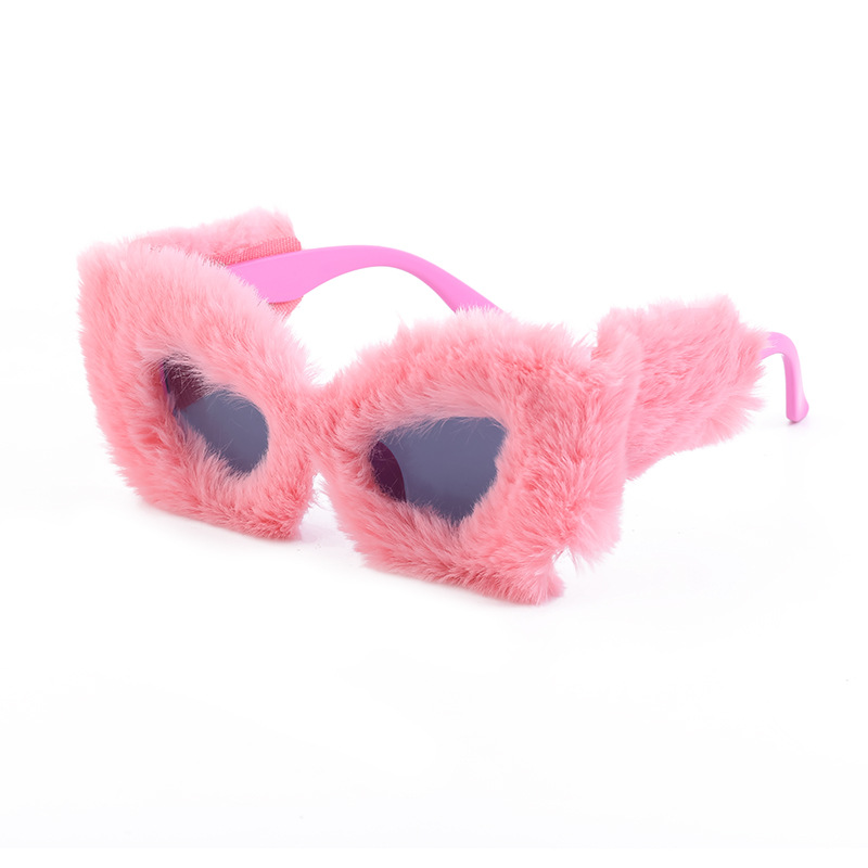 Ruffian children same style plush winter sunglasses for women fashion cat eye sunglasses for women Europe and America cross-border Tiktok sunglasses Ruffian children same style plush winter sunglasses for women fashion cat eye sunglasses for women Europe and America cross-border Tiktok sunglasses