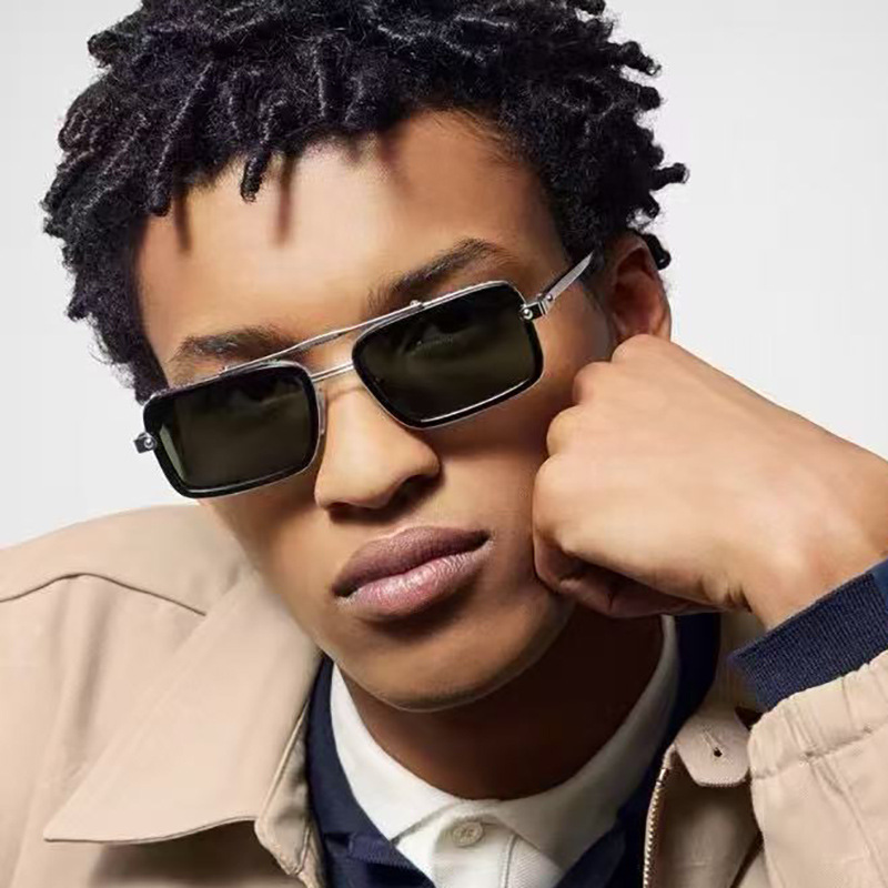 2025 New European and American Fashion Small Box Sunglasses Retro Driving Sunscreen Sunglasses Men's Premium Cross border Wholesale