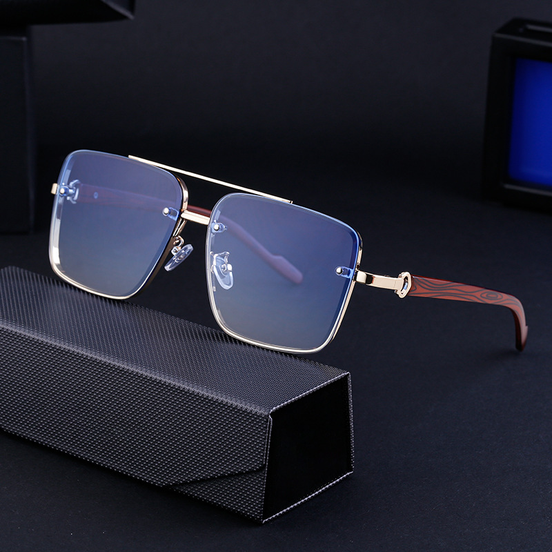 European and American box cut edge sunglasses men's imitation wood grain sunglasses leg sunglasses men's fashion cross-border wholesale sunglasses European and American box cut edge sunglasses men's imitation wood grain sunglasses leg sunglasses men's fashion cross-border wholesale sunglasses