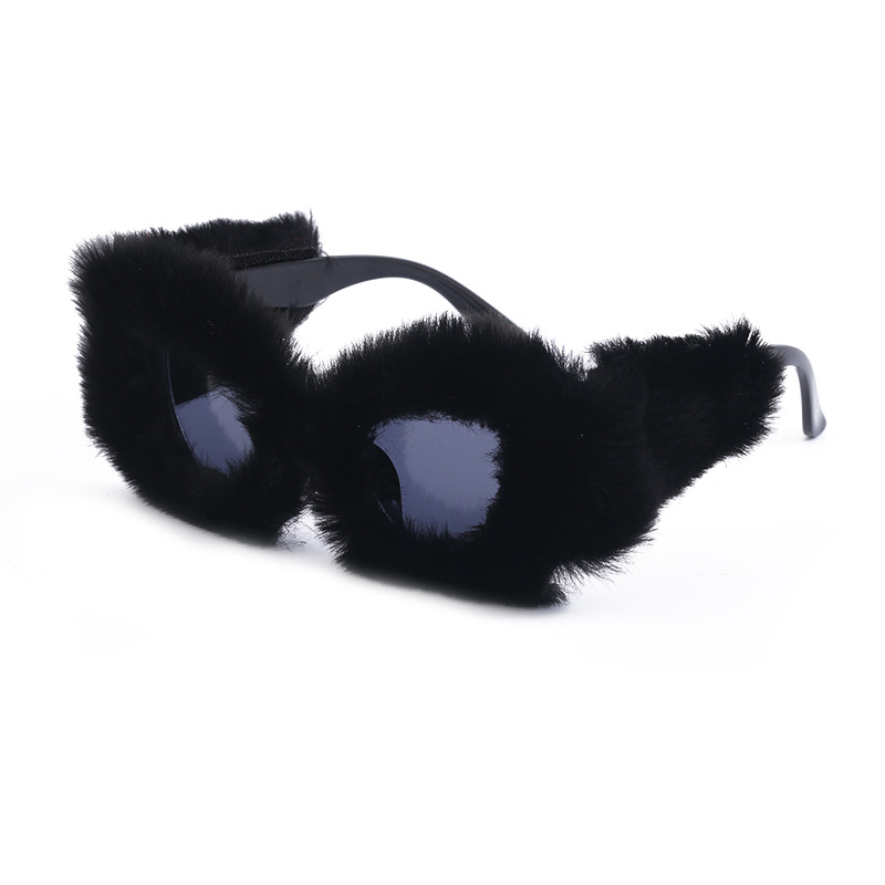 Ruffian children same style plush winter sunglasses for women fashion cat eye sunglasses for women Europe and America cross-border Tiktok sunglasses Ruffian children same style plush winter sunglasses for women fashion cat eye sunglasses for women Europe and America cross-border Tiktok sunglasses