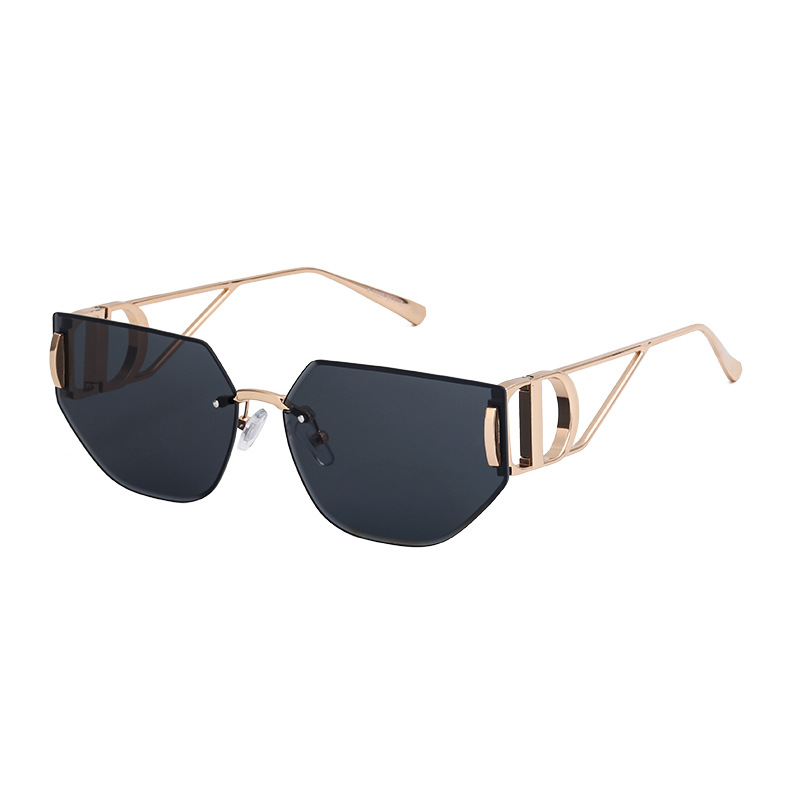 Glasses, sunglasses, European and American metal hollow out mirror legs, frameless sunglasses, women's high-end sense, big brand cross-border sunglasses Glasses, sunglasses, European and American metal hollow out mirror legs, frameless sunglasses, women's high-end sense, big brand cross-border sunglasses