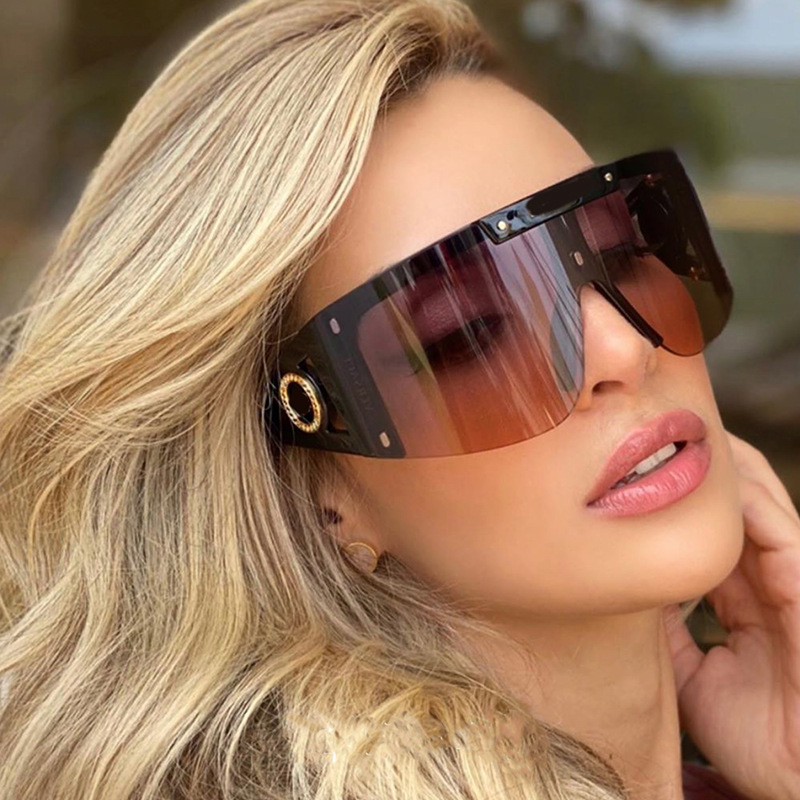 2121 New Integrated Large Frame Sunglasses for Women, European and American Internet Celebrities, Same Style Sunglasses for Women, Sunglasses