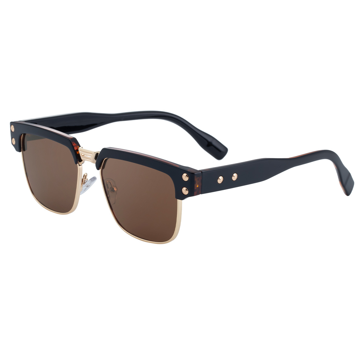Half frame sunglasses 2025 new European and American square frame men retro personality high-end feeling driving sun protection sunglasses men cross-border Half frame sunglasses 2025 new European and American square frame men retro personality high-end feeling driving sun protection sunglasses men cross-border