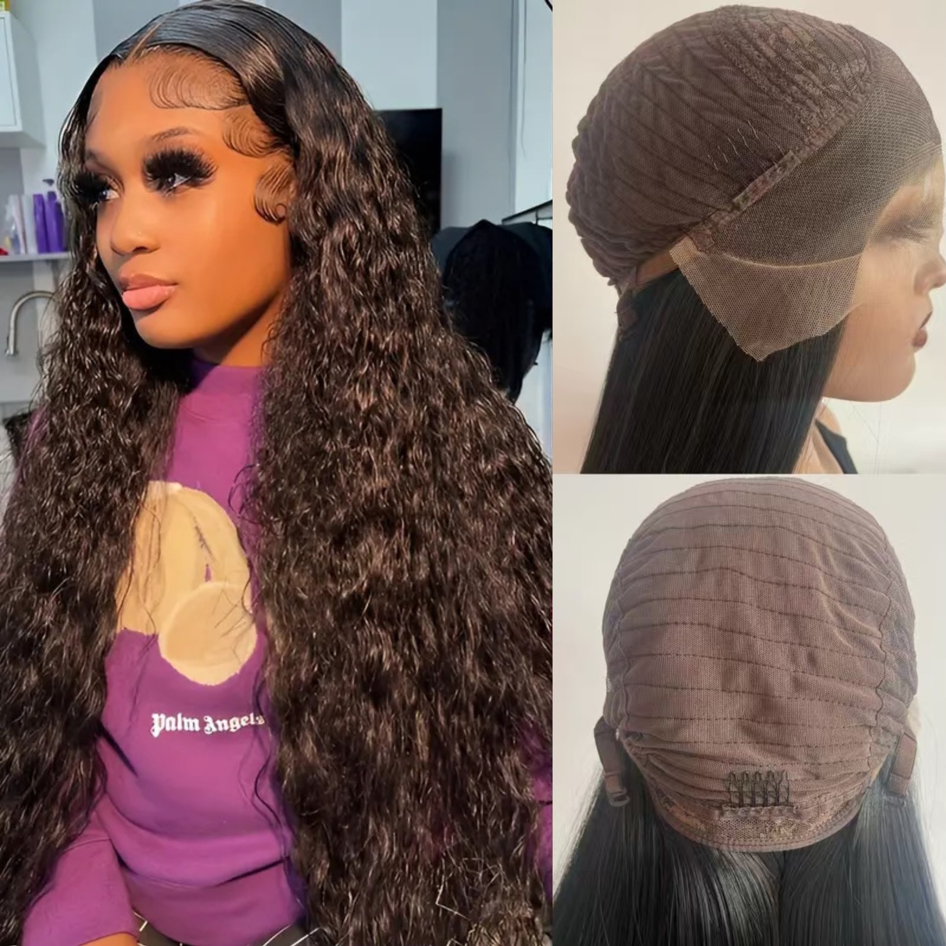 Cross border Amazon Fashion 13 * 4 Front Lace Synthetic Hair Cover, Amazon Europe and America Hot Selling African Small Roll Wig