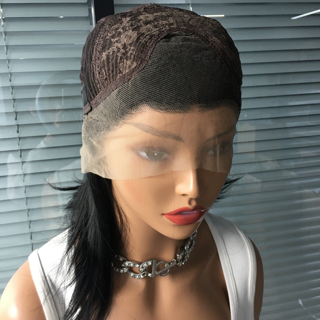13x4 front lace synthetic wig, split bob headband, 14 inch factory direct sales, foreign trade hot selling, one piece hair replacement 13x4 front lace synthetic wig, split bob headband, 14 inch factory direct sales, foreign trade hot selling, one piece hair replacement