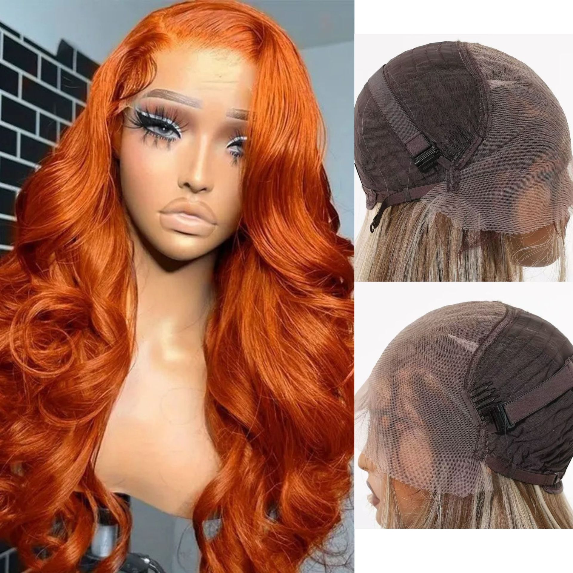 Cross border European and American Fashion Wig Headsets with Steel Rolled Large Wave Wig Headsets, Popular Wig Wholesale in Africa