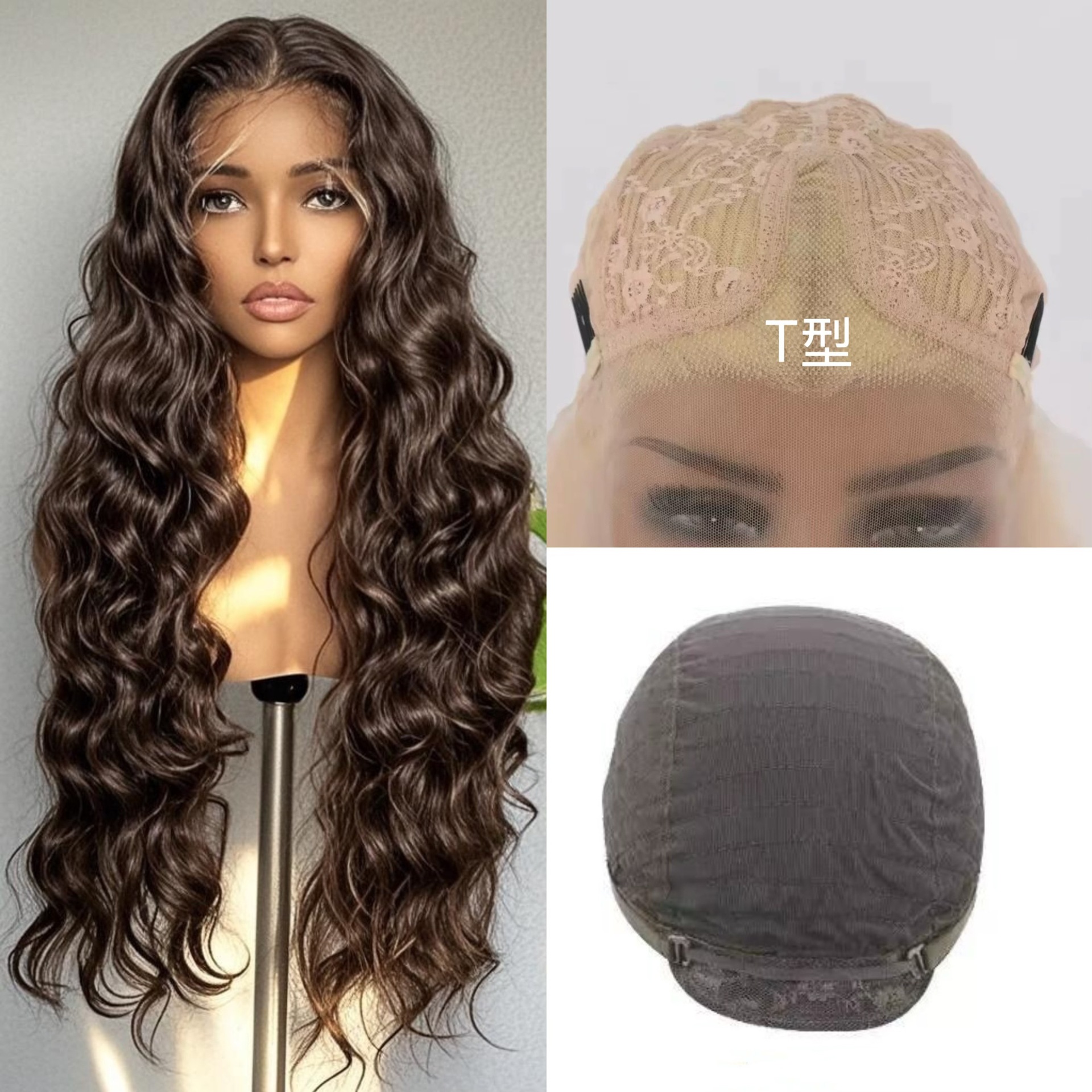 New European and American wig for women, big wave synthetic fiber, medium and long roll hair cover manufacturer, spot wholesale manufacturer