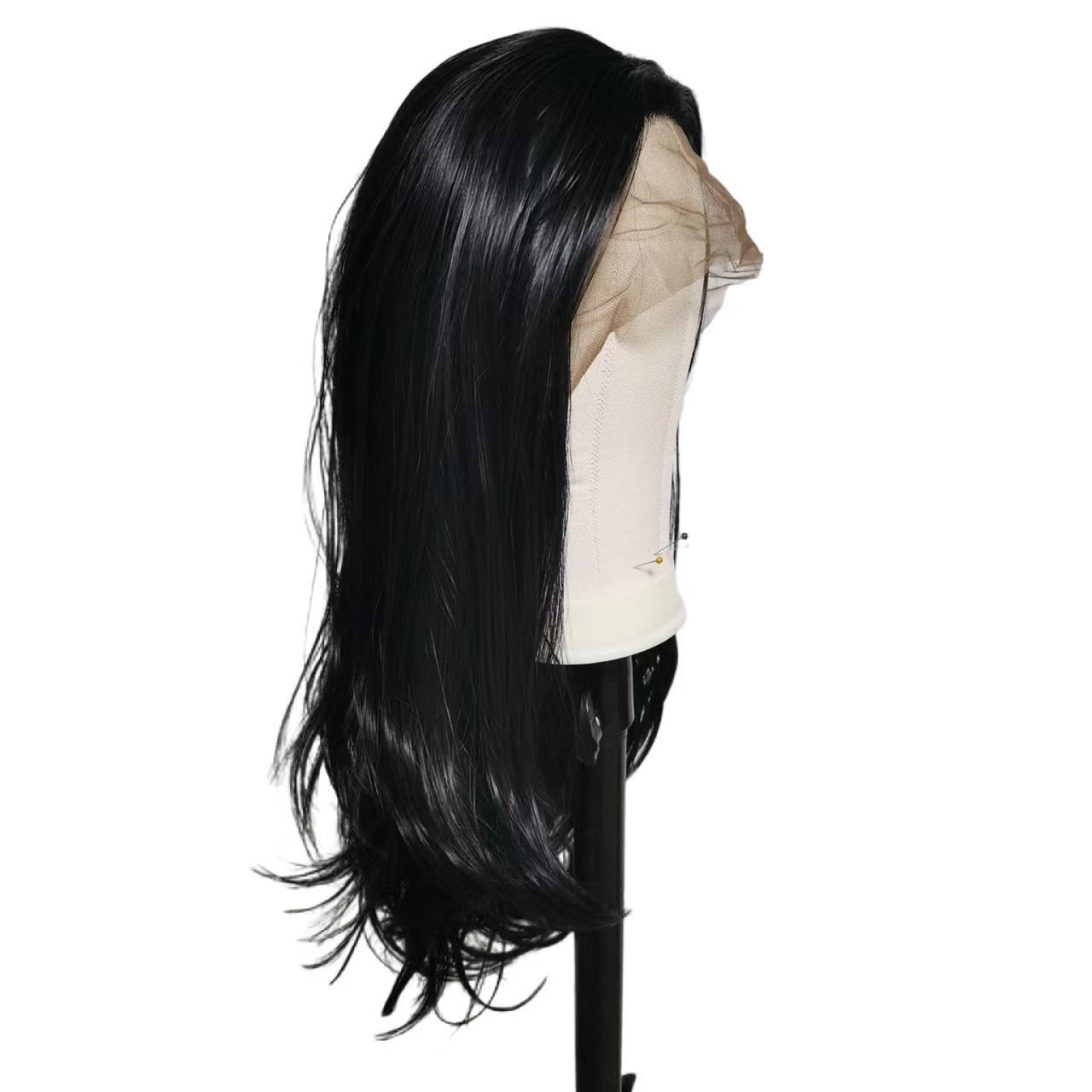 13x4 Black Front Lace Large Wave Synthetic Wig 150% Density Natural Interhair Line Women's Synthetic Hair Cover 13x4 Black Front Lace Large Wave Synthetic Wig 150% Density Natural Interhair Line Women's Synthetic Hair Cover