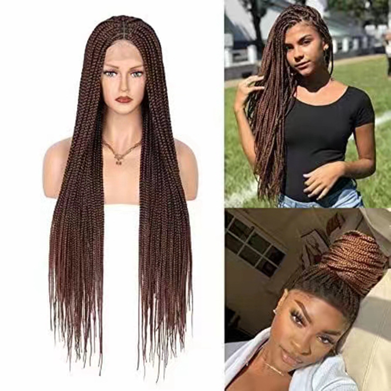 Cross border full lace braided synthetic wig head cover for women, baby hair wigs, one-piece hair replacement for foreign trade Cross border full lace braided synthetic wig head cover for women, baby hair wigs, one-piece hair replacement for foreign trade