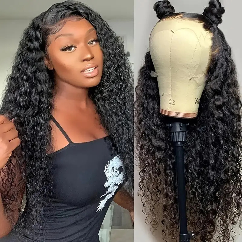 Cross border African style big wave curly hair synthetic soft fluffy smooth tube wig front lace headband wholesale