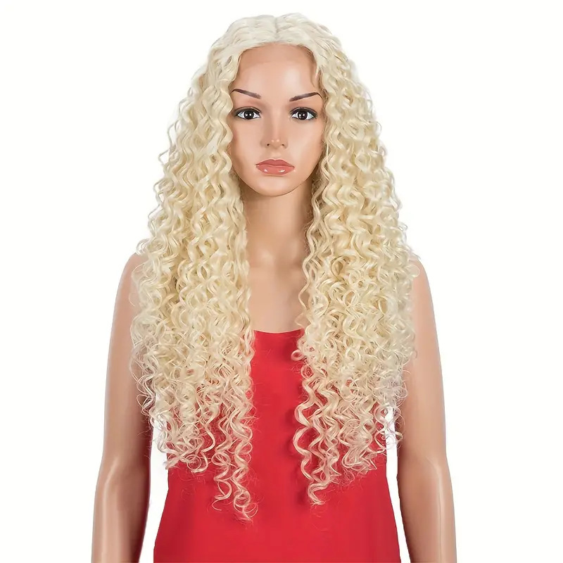 Cross border lace 13 * 6 wig, medium length curly hair, high-temperature silk, women's synthetic fiber, African small roll, natural black manufacturer Cross border lace 13 * 6 wig, medium length curly hair, high-temperature silk, women's synthetic fiber, African small roll, natural black manufacturer