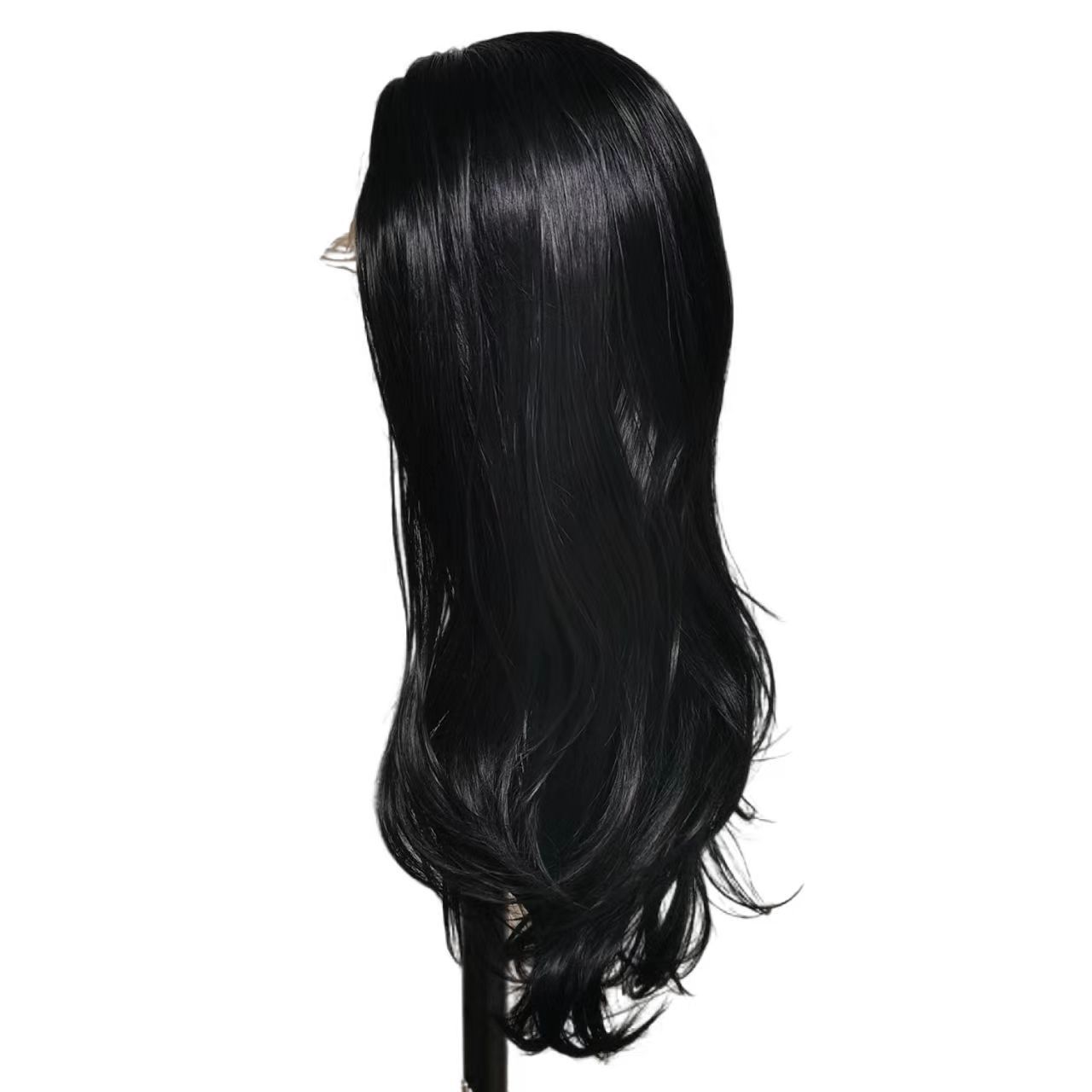 13x4 Black Front Lace Large Wave Synthetic Wig 150% Density Natural Interhair Line Women's Synthetic Hair Cover