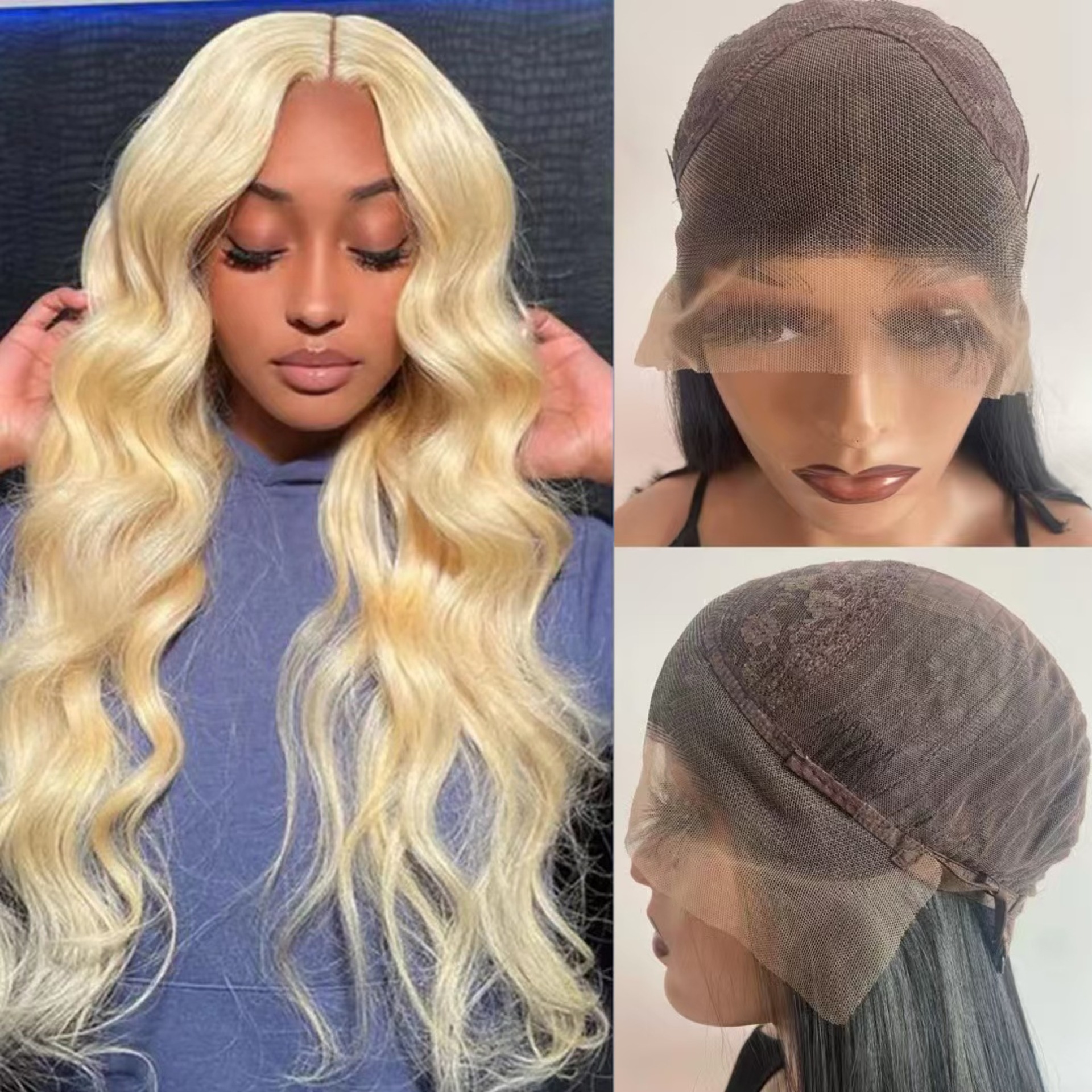 2025 new European and American 13 * 4 front lace wig, daily mid length curly hair, high-temperature silk curly hair, factory direct sales