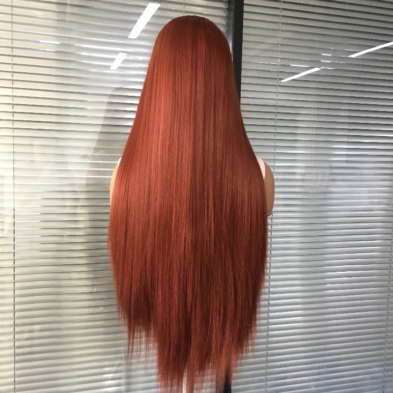 Amazon hot selling mid split long straight hair # 350 synthetic front lace wig headband, one piece hair replacement for cosplay Amazon hot selling mid split long straight hair # 350 synthetic front lace wig headband, one piece hair replacement for cosplay
