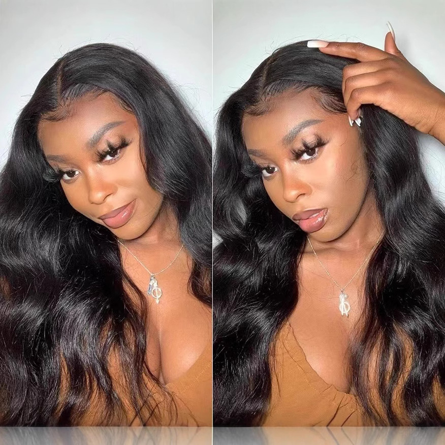 European and American women exude elegance. Foreign trade T-shaped wig, black large wave synthetic front lace curly hair, high-temperature silk headband European and American women exude elegance. Foreign trade T-shaped wig, black large wave synthetic front lace curly hair, high-temperature silk headband