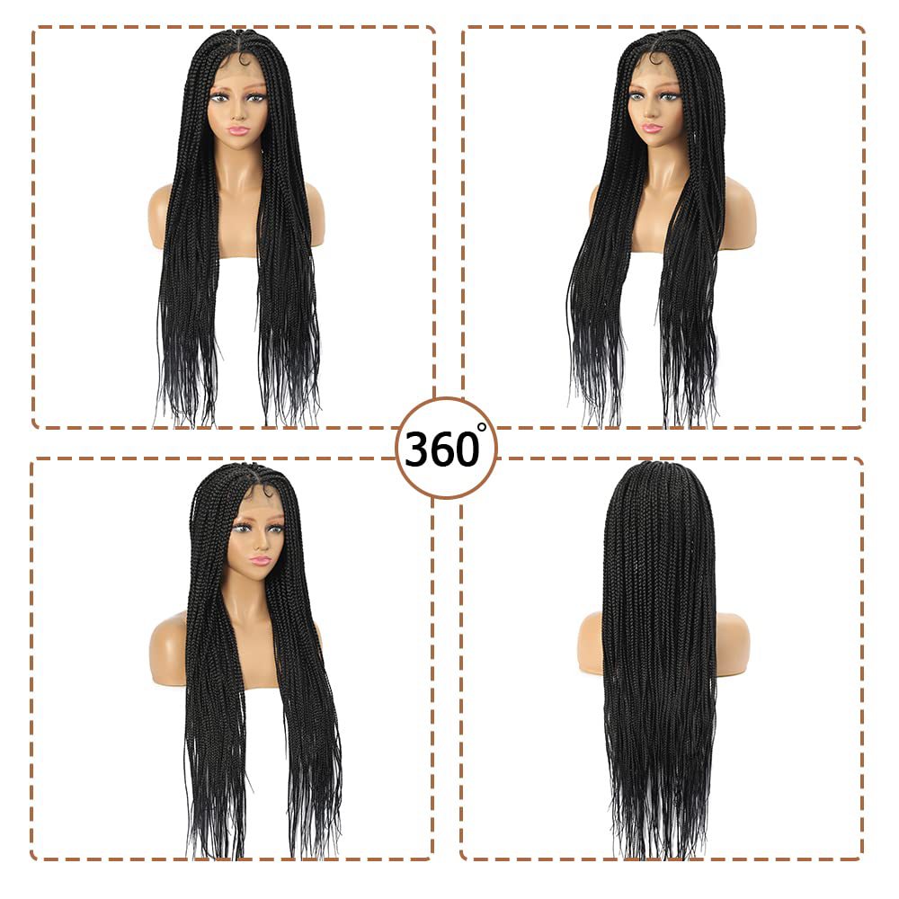 Cross border full lace braided synthetic wig head cover for women, baby hair wigs, one-piece hair replacement for foreign trade Cross border full lace braided synthetic wig head cover for women, baby hair wigs, one-piece hair replacement for foreign trade