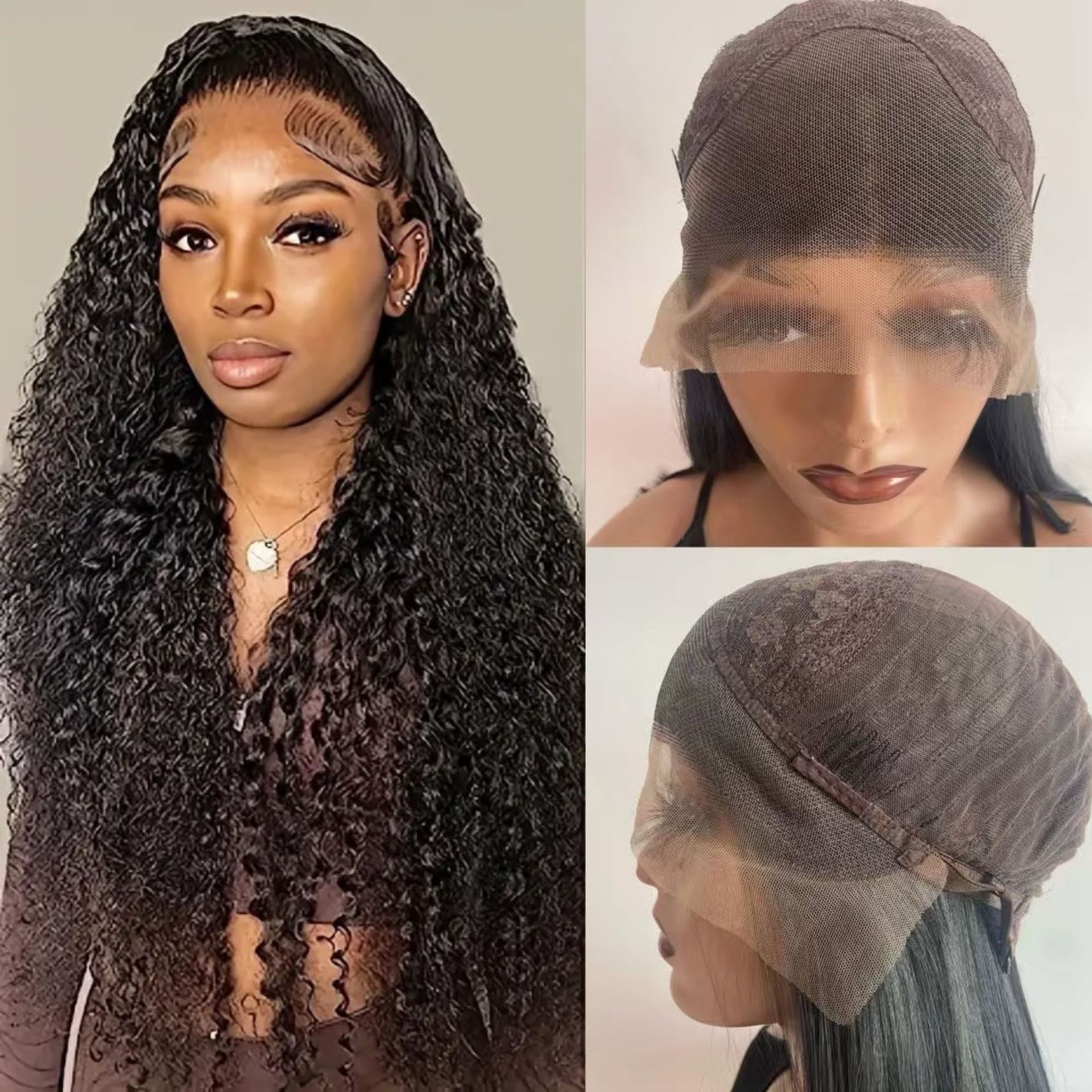 Cross border European and American fashion 13 * 4 lace wig full head cover, popular in Africa, small winding tube, explosive head, curly hair wholesale