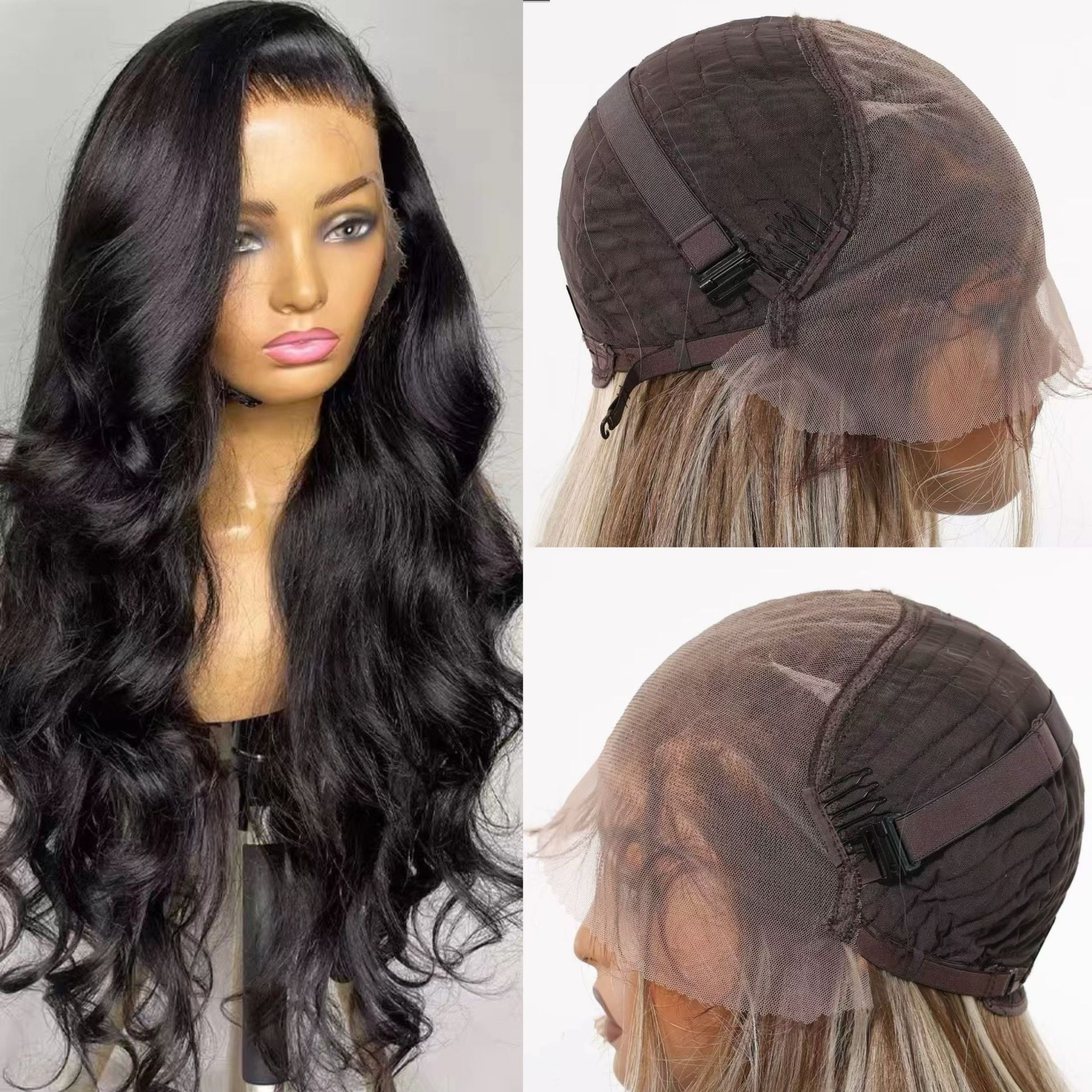 Cross border hot selling 13 * 6 wig for women in Europe and America, hot selling in Africa, front lace lace lace lace big wave long curly hair synthetic headband