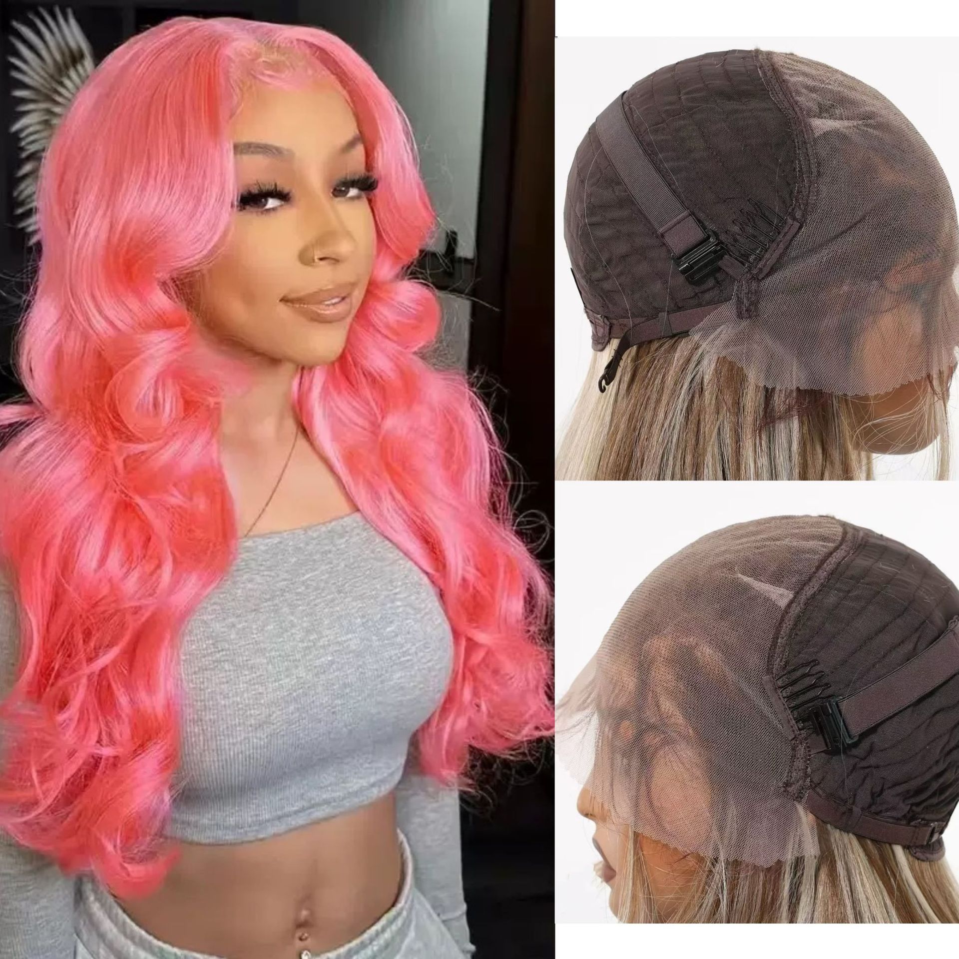 13 * 6 front lace wig, European and American cross-border women's long curly hair with large waves, naturally soft, sweet and cute manufacturer