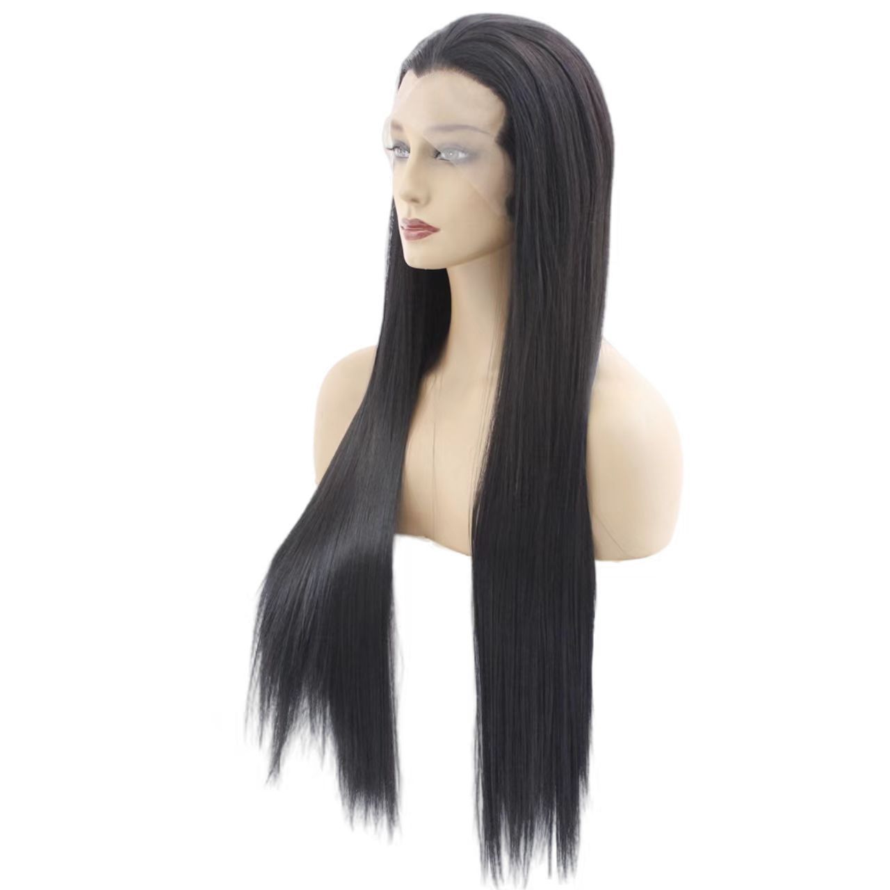 Beauty pointed ancient style Hanfu cosplay performance photo ancient costume men's wig set hand woven synthetic front lace long straight hair Beauty pointed ancient style Hanfu cosplay performance photo ancient costume men's wig set hand woven synthetic front lace long straight hair