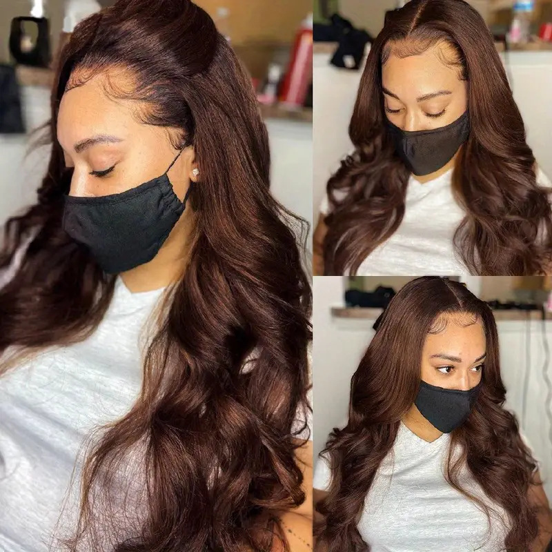 Front lace soft wig set for African women with long curly hair and big waves, brown lace wig head set, factory direct sales