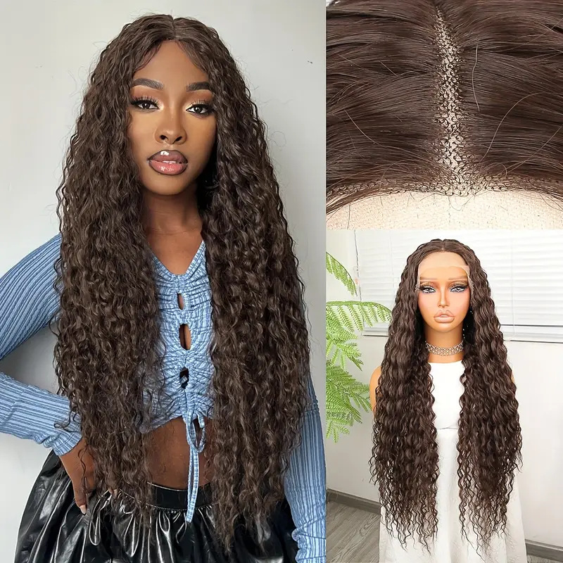 Cross border fashion African synthetic dirty braid wig temperament European and American women's long curly hair small curly manufacturer spot wholesale