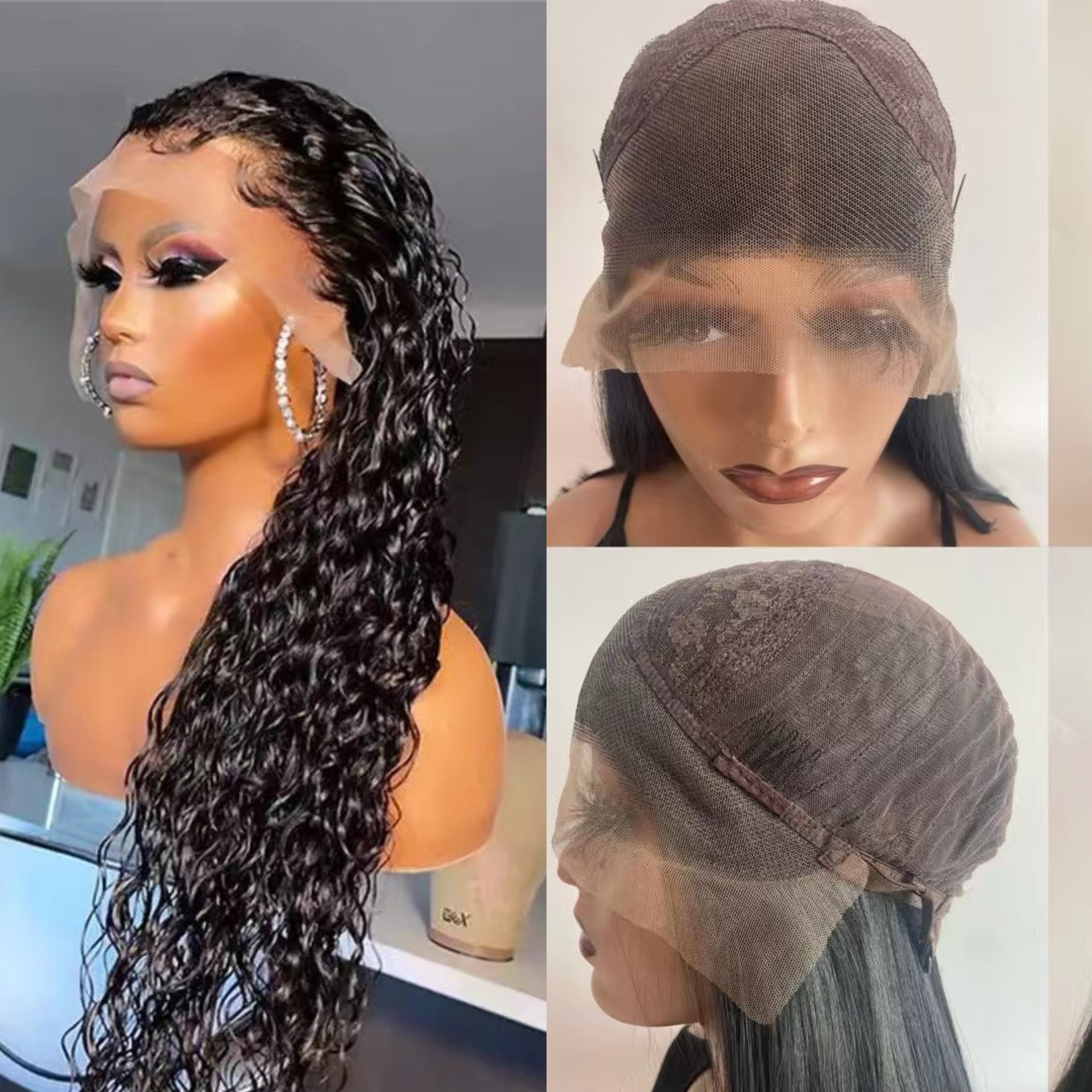 13 * 4 Front Lace Wig, Hot Selling Women's Wig in Europe and America, Small Lace Long Curled Hair, Chemical Fiber Wig Headset Manufacturer