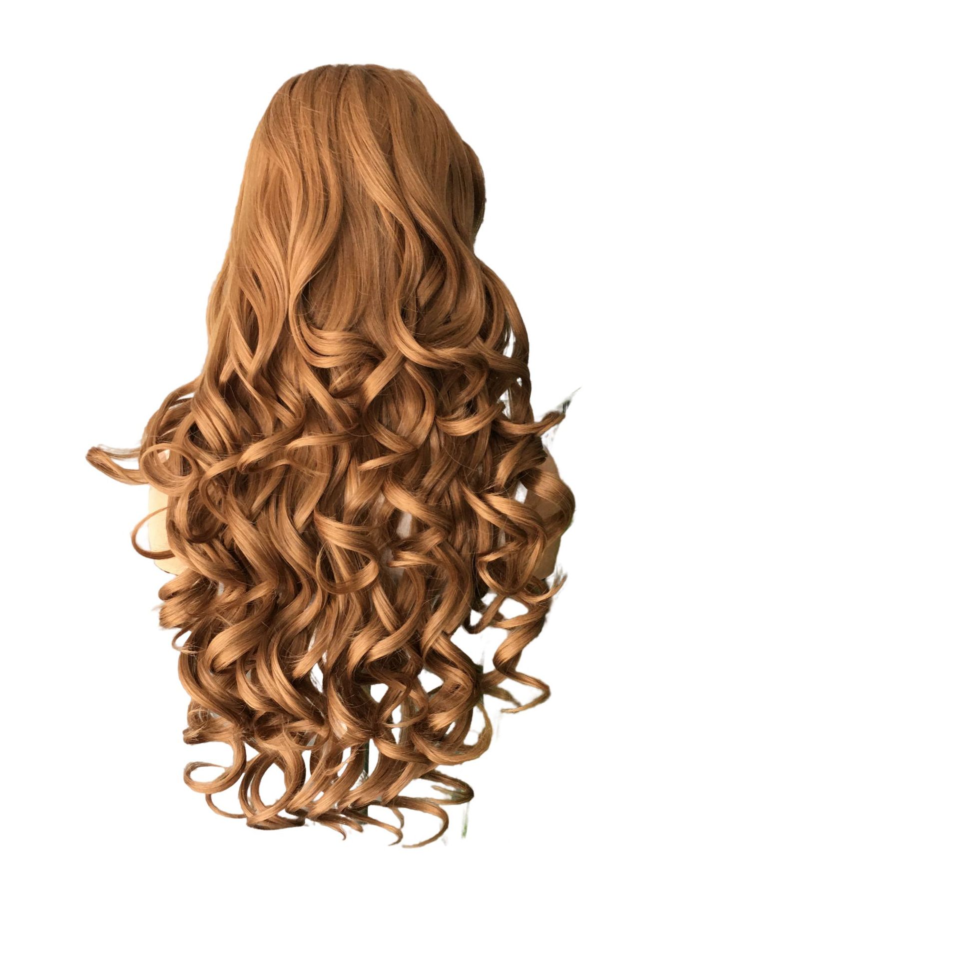 Cross border new product 13x4 synthetic front lace wig, divided into large waves, European and American wig head cover manufacturers wholesale Cross border new product 13x4 synthetic front lace wig, divided into large waves, European and American wig head cover manufacturers wholesale