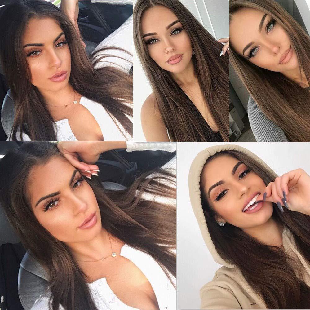 No.6 brown wig, long straight hair, women's fashion, cross-border, mid split, can be perm dyed, headband, wig manufacturer, one piece hair replacement No.6 brown wig, long straight hair, women's fashion, cross-border, mid split, can be perm dyed, headband, wig manufacturer, one piece hair replacement