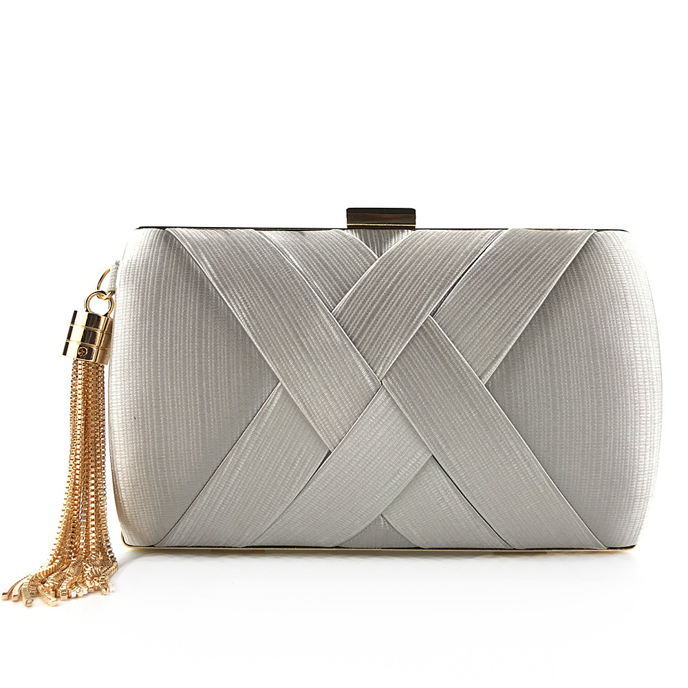 Factory Direct Hengmei Cross border Handheld Banquet Bag Silk Fashion Tassel Dress Bridal Evening Dress Bag One Piece dropshipping Factory Direct Hengmei Cross border Handheld Banquet Bag Silk Fashion Tassel Dress Bridal Evening Dress Bag One Piece dropshipping