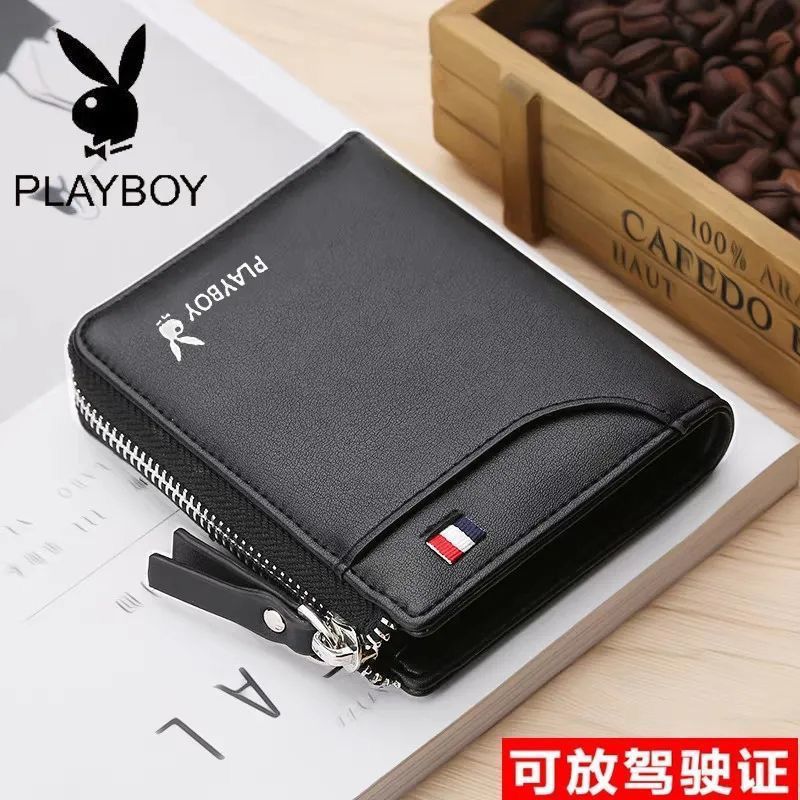 Playboy wallet men's short wallet wallet driver's license card wallet men's student Korean version trendy wallet Playboy wallet men's short wallet wallet driver's license card wallet men's student Korean version trendy wallet