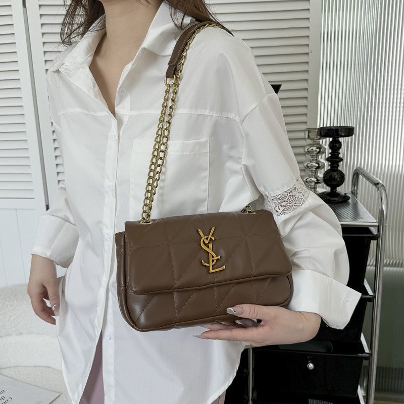 High end 2025 new Korean style temperament diamond grille style crossbody bag, fashionable chain shoulder bag, niche women's bag High end 2025 new Korean style temperament diamond grille style crossbody bag, fashionable chain shoulder bag, niche women's bag